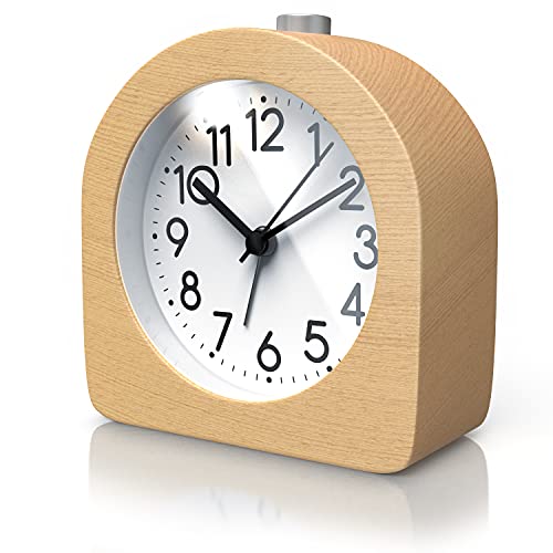 CSL - Wecker analog ohne Ticken – halbrund - Holz hell – Retro Design – beleuchtetes Ziffernblatt mit Licht – lautlos - Reisewecker - Weckton - Snoozetaste Schlummerfunktion – batteriebetrieben CSL - Wecker analog ohne Ticken – halbrund - Holz hell – Retro Design – beleuchtetes Ziffernblatt mit Licht – lautlos - Reisewecker - Weckton - Snoozetaste Schlummerfunktion – batteriebetrieben von CSL-Computer