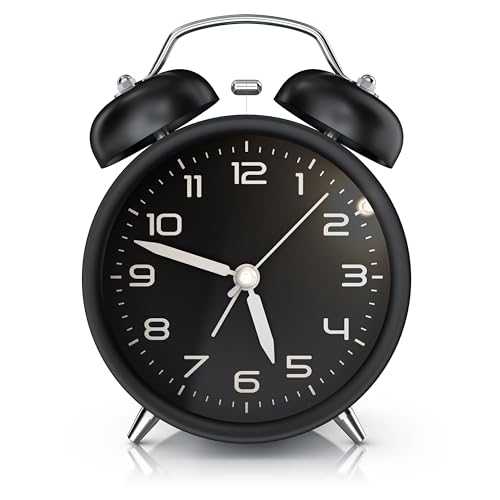 CSL - Wecker analog ohne Ticken mit Licht - LED Beleuchtung - rund - Retro Design - Glockenalarm - lauter Klingelton für Tiefschläfer – einfache Bedienung - schwarz CSL - Wecker analog ohne Ticken mit Licht - LED Beleuchtung - rund - Retro Design - Glockenalarm - lauter Klingelton für Tiefschläfer – einfache Bedienung - schwarz von CSL-Computer