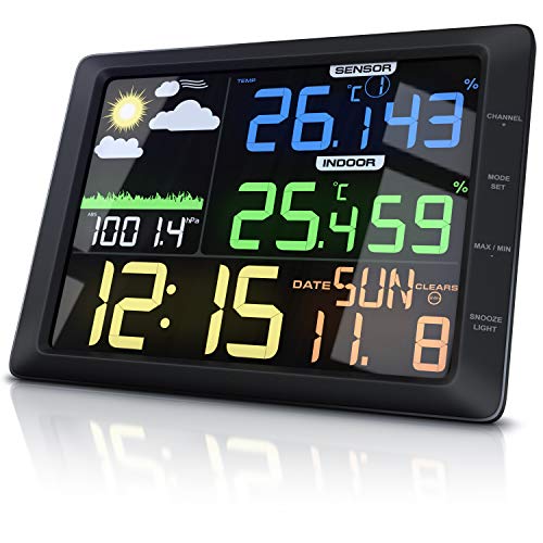 CSL - Wetterstation mit Farbdisplay und Außensensor, 20 cm LCD Farbdisplay - Luftdruck Barometer Temperatur Wettervorhersage Frostalarm Datum Uhrzeit - Wecker mit Schlummerfunktion CSL - Wetterstation mit Farbdisplay und Außensensor, 20 cm LCD Farbdisplay - Luftdruck Barometer Temperatur Wettervorhersage Frostalarm Datum Uhrzeit - Wecker mit Schlummerfunktion von CSL-Computer