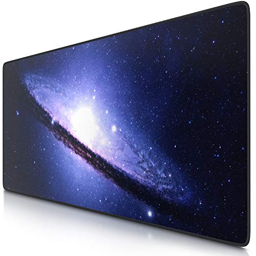 CSL - XXL Mauspad Gaming 900x400 mm - XXL Mousepad groß mit Motiv - Tischunterlage Large Size - verbessert Präzision und Geschwindigkeit - auch für Roccat Razer Logitech Maus und Tastatur - Galaxy von CSL-Computer