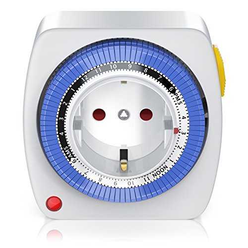 CSL - Mechanische Zeitschaltuhr Steckdose, Timer-Steckdose 24 Std, 3680W, Analog 96 Segmente, 15 Minuten Intervall von CSL-Computer
