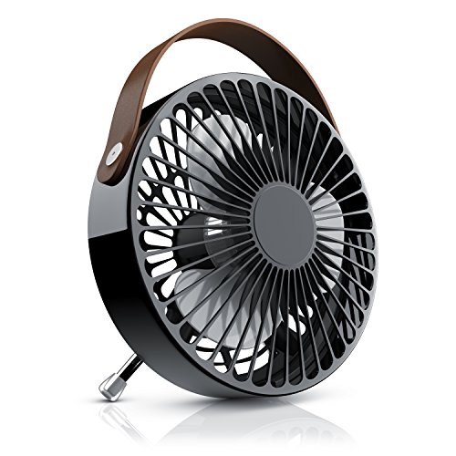 CSL - mini USB Ventilator Tischventilator - leises Betriebsgeräusch EIN Aus-Schalter - ca. 30 Grad neigbar - Schreibtischventilator im Design Look schwarz braun von CSL-Computer