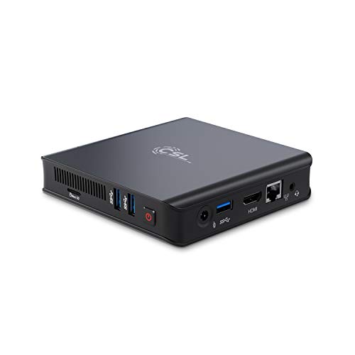 Mini PC CSL Narrow Box Ultra HD Compact v5 Windows 11 Home lüfterlos, Intel Celeron N5100 4x2800MHz, 128 GB eMMC + 256 GB M.2 SSD, 4 GB DDR4-RAM, Intel UHD Grafik, Dual WLAN, HDMI 2, USB 3.1, BT 4.2 von CSL-Computer