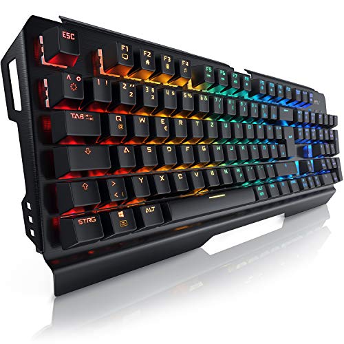 CSL-Computer Titanwolf - mechanische Tastatur Alumar - Mechanical Keyboard Gaming - Gaming-Tastatur - Anti-Ghosting - QWERTZ-Layout DE - volles Key Rollover - RGB LED-Hintergrundbeleuchtung von CSL-Computer
