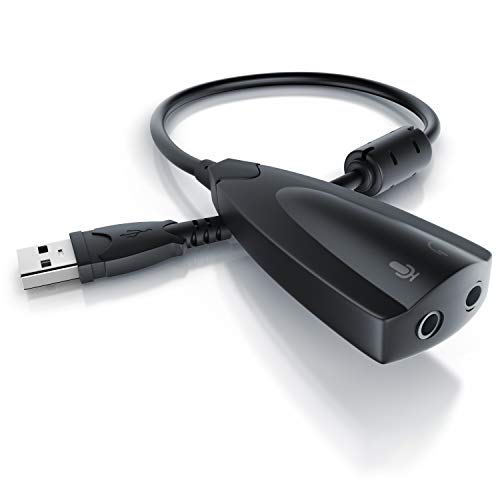 CSL - USB Soundkarte extern 7.1 Virtual Surround - Sound Card Adapter - Dynamic 3D Surround - für Computer Notebook Ultrabook Tablet-PC MacBook - Plug & Play - Windows 11-kompatibel - schwarz von CSL-Computer