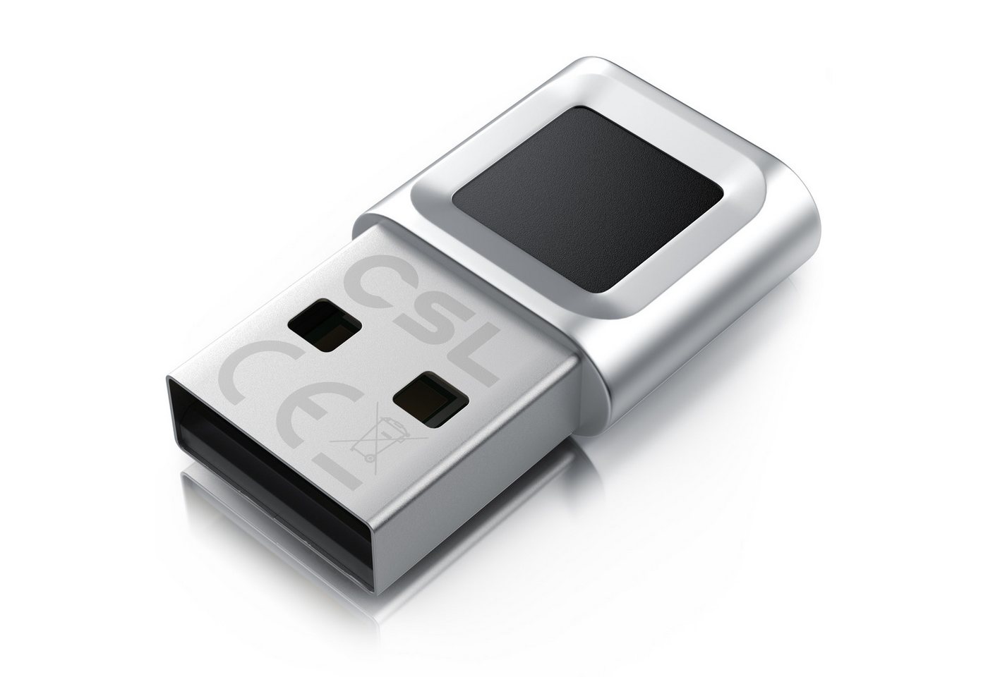 CSL Fingerabdrucksensor Fingerabdruckleser bis zu 10 IDs, biometrische Authentifizierung, (1-St), Windows 11 Hello Anmeldung, Plug & Play, USB-A, 360° Rundumerkennung von CSL