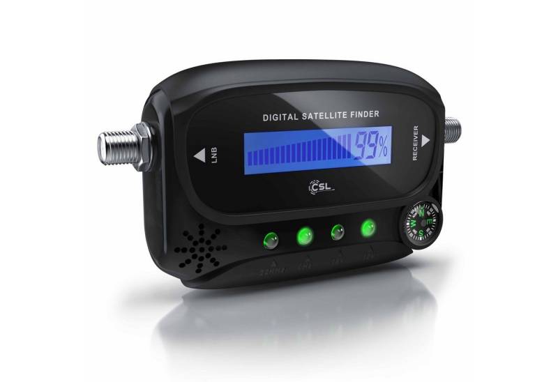 CSL Satfinder digitaler Satellitenfinder mit Pegelskala & akustischem Signalton, Satelliten Finder Messgerät, LCD Display von CSL