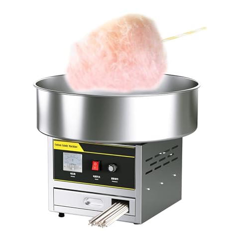 CSMDD Kommerzielle Elektrische Zuckerwattemaschine, Bunt Marshmallow-Maker mit Edelstahl-Tablett für Familienfeiern, Kindergeburtstage von CSMDD