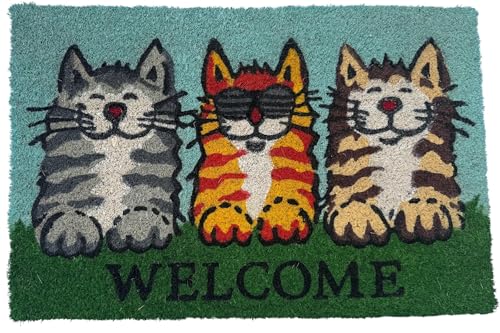 CSN Fußmatte Kokosmatte Kokos Fussmatte Innen 40 x 60 cm (Welcome Katze) von CSN