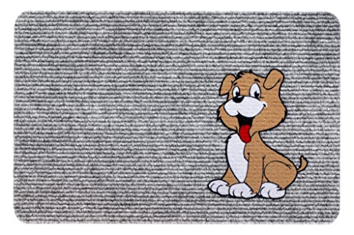 CSN Fußmatte mit Motiv Logo 40x60 cm Türvorleger Innen Fußmatte Grau (Hund) von CSN