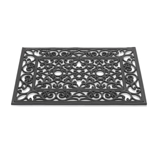 CSN Gummimatte Rosette | Dekorative Türmatte | Anti-Rutsch-Effekt | Fußabtretei für Außenbereich 40 x 60 cm von CSN