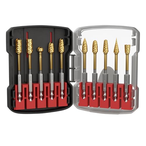 CSOOM Hartmetallfräserset, 10-teilig mit doppelter Schneide, ist ein Zubehör für Drehwerkzeuge zum Schleifen, Gravieren, Metallpolieren, Schnitzen und Bohren. CSOOM Hartmetallfräserset, 10-teilig mit doppelter Schneide, ist ein Zubehör für Drehwerkzeuge zum Schleifen, Gravieren, Metallpolieren, Schnitzen und Bohren. von CSOOM