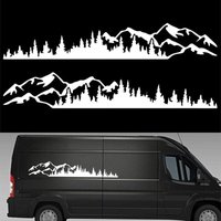 (Weiß) 2 Stück Autoaufkleber Bergwald Vinyl Autoaufkleber LKW Fenster Stoßstange Autotür Aufkleber Kajak Vinyl dekorativer Karosserieaufkleber von CSPARKV