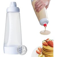 Csparkv - 1 Stück Pfannkuchenteig mit Rührkugel, Backwerkzeug, Quetschflasche für Crepes, Pfannkuchen, Soßentöpfe von CSPARKV