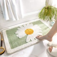 Csparkv - 1 Stück rutschfeste Badematte, waschbare Pads, Fußmatten, Duschmatte, Badewannenmatte mit Gänseblümchenmuster, 80 x 50 cm von CSPARKV