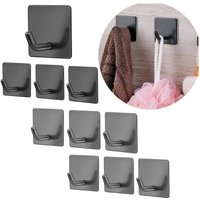 Csparkv - 10 Stück, schwarz Klebehaken Badezimmer Wandhaken SUS304 Edelstahl Handtuchhalter für Küche, Wohnzimmer und Büro Csparkv - 10 Stück, schwarz Klebehaken Badezimmer Wandhaken SUS304 Edelstahl Handtuchhalter für Küche, Wohnzimmer und Büro von CSPARKV