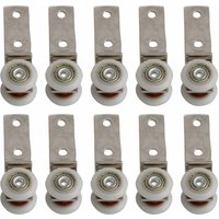 Csparkv - 10 Stück 3/4' Winkelrohr-Rollenblock mit Metalllager und zwei Kunststoffrädern für Schiebetüren, Fensterschränke von CSPARKV