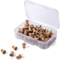 Csparkv - 100 Stück dekorative Reißzwecken aus Holz für Pinnwand, Pinnwand mit Aufbewahrungsbox von CSPARKV