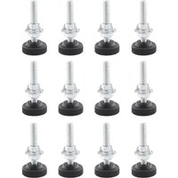 12 Stück verstellbare Möbelbeine, M8 x 50 mm verstellbare Beine, verstellbare Möbelbeine aus Edelstahl mit Kontermutter, Klauenmutter und von CSPARKV