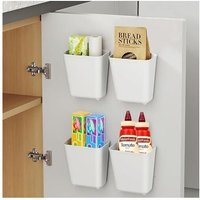 Csparkv - 14 x 9 x 15 cm, 4 Stück, selbstklebende Aufbewahrungsboxen zur Wandmontage, Aufbewahrungsboxen für Küchenschranktüren und Csparkv - 14 x 9 x 15 cm, 4 Stück, selbstklebende Aufbewahrungsboxen zur Wandmontage, Aufbewahrungsboxen für Küchenschranktüren und von CSPARKV