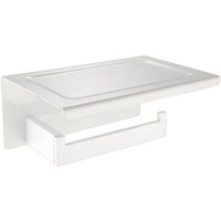 18 x 12 x 8 cm moderner Toilettenpapierhalter mit Ablage aus Edelstahl 304, langlebig, weiche weiße Farbe in modernem Design, Dekoration, ideal für 18 x 12 x 8 cm moderner Toilettenpapierhalter mit Ablage aus Edelstahl 304, langlebig, weiche weiße Farbe in modernem Design, Dekoration, ideal für von CSPARKV