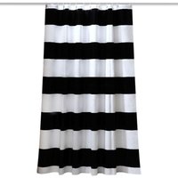 Csparkv - 180 x 200 cm Duschvorhang für Badezimmer – wasserdicht – schimmelhemmend – Polyestergewebe – weißes und schwarzes Streifenmuster von CSPARKV