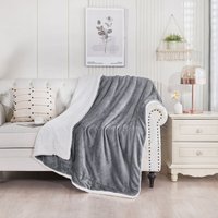 180 x 200 cm grau) Fleece-Sofadecke – Winter-Sofa-Überwurfdecke, weiche und warme Schaffell-Sofadecke für 2 Personen - Csparkv von CSPARKV