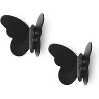 Csparkv - 2 Stück Tierhaken, Doppelhaken-Kleiderhaken, Edelstahlhaken, mattschwarze Oberfläche für Schlafzimmer, Schrank, Badezimmer von CSPARKV