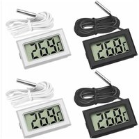 Csparkv - 2X Schwarz, 2X Weiß, 46x28x15mm) Mini-Digital-LCD-Temperaturthermometer mit Temperaturfühler-Sensortester von CSPARKV