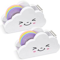Csparkv - 2er-Pack Klebebandabroller, Desktop-Klebebandspender, Klebebandabroller, Klebebandspender, Klebebandabroller, Klebefilmspender, mit 2 von CSPARKV