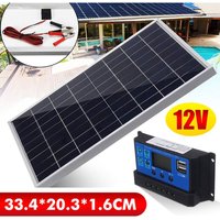 Csparkv - 335 x 205 x 16 mm) 10 w 12 v tragbares monokristallines Solarpanel-Set mit 30 a Solarladeregler Solarkabeln tragbares Solarladegerät für von CSPARKV