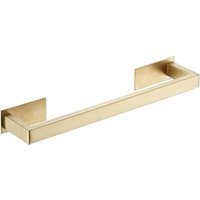 Csparkv - 35,5 cm)Selbstklebender Handtuchhalter aus Edelstahl für Badezimmer mit Einzelstange und gebürstetem Gold-Quadratmuster von CSPARKV