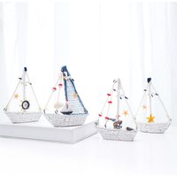 Csparkv - 4 Stück Segelboot-Modell, nautische Holzdekoration, Segelboot-Ornamente, hölzernes Segelboot, Mini-Segelboot, nautisches Modell, von CSPARKV