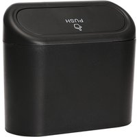 CSPARKV 1 Stück kleiner Auto-Mülleimer mit Deckel (schwarz), wasserdicht, tragbare hängende Aufbewahrungsbox, für das Büro von CSPARKV