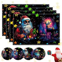 CSPARKV 4 Stück Weihnachts-Tischset, Weihnachts-Tischteller-Unterlage, Weihnachts-Tischteller-Unterlage, waschbare Weihnachts-Tischdekoration, von CSPARKV