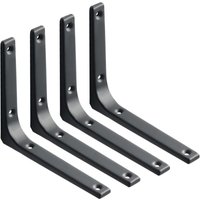 CSPARKV 4-teilige Wandregalhalterungen, schwebende Regalhalterungen, verdeckte schwebende Holzhalterungen, robuste mattschwarze Metallhalterungen von CSPARKV