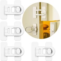 CSPARKV 4er-Pack Kindersicherung für Kühlschranktüren, für Kühlschränke, Gefrierschränke und Schränke, mit 3M-Kleber, kein Werkzeug oder Bohrer von CSPARKV