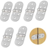 CSPARKV 6 Stück 180 Grad Klappscharniere Mini Edelstahl Möbelscharniere Klapptischscharniere Rundscharniere Silber von CSPARKV