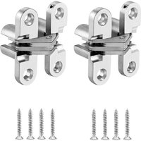 CSPARKV Set mit 2 unsichtbaren Scharnieren, Kreuzscharnieren für Falttüren, Schrauben im Lieferumfang enthalten, 45 x 13 mm von CSPARKV