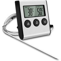Csparkv - 1 Stück LED-Digitalthermometer mit Sonde, Lebensmittelthermometer mit Timerfunktion, Koch- und Grillthermometer für bbq, Backofen, Batterie von CSPARKV