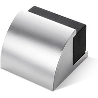 Csparkv - 1 bodenmontierte Türstopper aus schwarzem Gummi – moderner Türstopper aus silberfarbenem Chrom-Metall – Wandschutz mit Stoßstangen und von CSPARKV