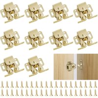 Csparkv - 10 Stück Schranktürschnäpper, Möbeltürriegel, Doppelrollenschnäpper mit 40 Schrauben, Riegel für Schränke, Kleiderschrank, Wohnmöbel Csparkv - 10 Stück Schranktürschnäpper, Möbeltürriegel, Doppelrollenschnäpper mit 40 Schrauben, Riegel für Schränke, Kleiderschrank, Wohnmöbel von CSPARKV