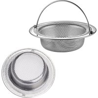 Csparkv - 11 x 3 x 8 cm), 2er-Pack Spülbeckensieb mit Edelstahlgriff, Küchenspüle-Gitter, Küchenspüle-Stopper, Anti-Verstopfungs-Sieb für von CSPARKV