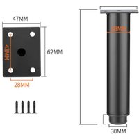 Csparkv - 18 cm verstellbare Küchenbeine, schwarz, 2 Stück verstellbare Möbelbeine, verstellbare Höhe ist 0–150 mm, runde von CSPARKV
