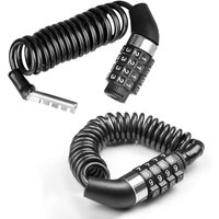 Csparkv - 2 Stück 4-stelliges Zahlenschloss Helmschloss, Ausziehbares Fahrradschloss bis 150cm, Diebstahlsicheres Fahrradschloss Kleines Helmschloss von CSPARKV