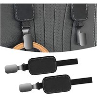 Csparkv - 2 Stück Autositz-Kopfstützenhaken, Fahrzeug-Rücksitz-Wildlederhaken, universelle Nylonseil-Aufbewahrungshaken für Autositze (schwarz) von CSPARKV