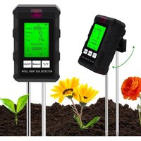 22 × 4,9 × 4 cm)6-in-1-Bodentester, Bodenmessgerät mit Bodenfruchtbarkeit/Feuchtigkeit/pH-Wert/Temperatur/Sonnenlicht/Umgebungsfeuchtigkeit, von CSPARKV