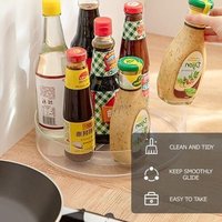 Csparkv - 23,5 x 23,5 x 6,3 cm, transparent, Lazy Susan, 360° drehbar, Gewürzregal, Gewürzregal, Küchenregal, ohne Bohren, für die Aufbewahrung in von CSPARKV