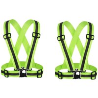 2er-Pack (Gelb) Reflektierende Sicherheitswesten für Erwachsene/Kinder, gut sichtbare, verstellbare Arbeitswestenjacke, gut sichtbare Sportausrüstung von CSPARKV