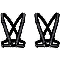 2er-Pack (Schwarz) Reflektierende Sicherheitswesten für Erwachsene/Kinder, gut sichtbare, verstellbare Arbeitswestenjacke, gut sichtbare von CSPARKV